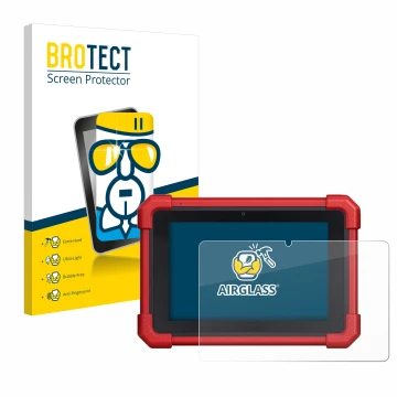 Vorderseite einer Produktverpackung mit dem Markenlogo BROTECT. Daneben ist das Gerät Launch MOT IV (4) mit dem zugehörigen Di