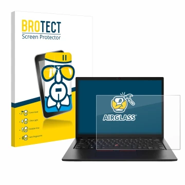 Vorderseite einer Produktverpackung mit dem Markenlogo BROTECT. Daneben ist das Gerät Lenovo ThinkPad L13 Gen 4 Non-Touch mit 