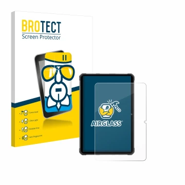 Vorderseite einer Produktverpackung mit dem Markenlogo BROTECT. Daneben ist das Gerät Hotwav R7 mit dem zugehörigen Displaysch