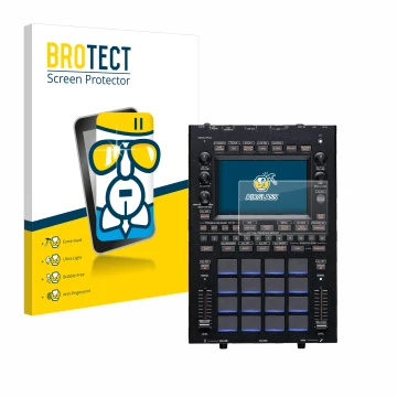 Vorderseite einer Produktverpackung mit dem Markenlogo BROTECT. Daneben ist das Gerät KORG KAOSS Replay mit dem zugehörigen Di