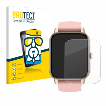 Vorderseite einer Produktverpackung mit dem Markenlogo BROTECT. Daneben ist das Gerät Sross Smartwatch 1.83