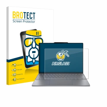 Vorderseite einer Produktverpackung mit dem Markenlogo BROTECT. Daneben ist das Gerät Lenovo ThinkBook 13x Gen 4 mit dem zugeh