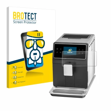 Vorderseite einer Produktverpackung mit dem Markenlogo BROTECT. Daneben ist das Gerät WMF Perfection 840L mit dem zugehörigen 