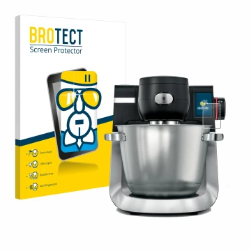 Vorderseite einer Produktverpackung mit dem Markenlogo BROTECT. Daneben ist das Gerät Bosch MUM Serie 6 mit dem zugehörigen Di