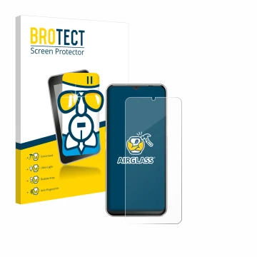 Vorderseite einer Produktverpackung mit dem Markenlogo BROTECT. Daneben ist das Gerät Emporia ME.6 mit dem zugehörigen Display