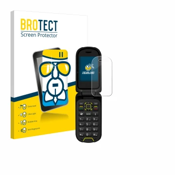 Vorderseite einer Produktverpackung mit dem Markenlogo BROTECT. Daneben ist das Gerät Hammer Bow LTE mit dem zugehörigen Displ