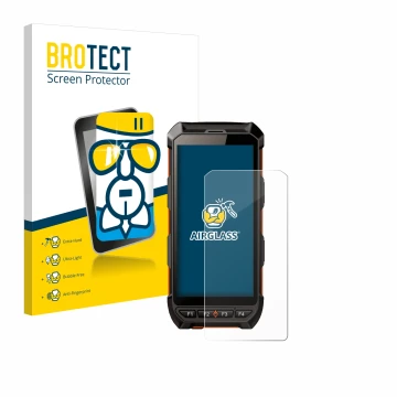 Vorderseite einer Produktverpackung mit dem Markenlogo BROTECT. Daneben ist das Gerät iDTronic C9 RED mit dem zugehörigen Disp