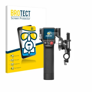 Vorderseite einer Produktverpackung mit dem Markenlogo BROTECT. Daneben ist das Gerät DJI Focus Pro- Grip mit dem zugehörigen 