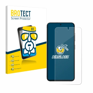 Vorderseite einer Produktverpackung mit dem Markenlogo BROTECT. Daneben ist das Gerät Samsung Galaxy S24 Enterprise Edition mi