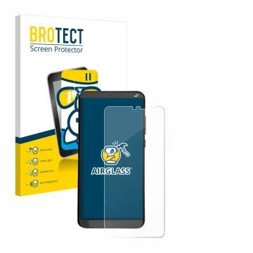 Vorderseite einer Produktverpackung mit dem Markenlogo BROTECT. Daneben ist das Gerät Brondi Amico XL mit dem zugehörigen Disp