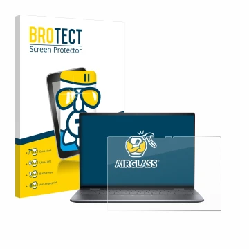 Vorderseite einer Produktverpackung mit dem Markenlogo BROTECT. Daneben ist das Gerät Dell Latitude 9450 2-in-1 mit dem zugehö