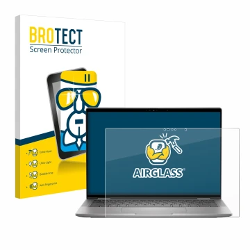 Vorderseite einer Produktverpackung mit dem Markenlogo BROTECT. Daneben ist das Gerät Dell Latitude 7450 2-in-1 mit dem zugehö