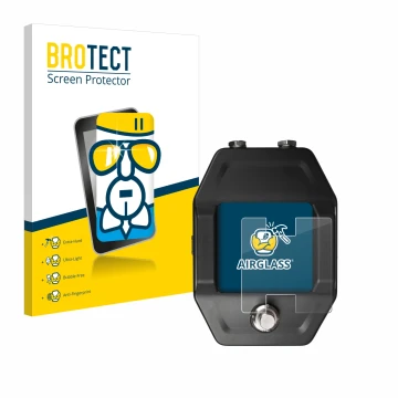 Vorderseite einer Produktverpackung mit dem Markenlogo BROTECT. Daneben ist das Gerät Shure GLXD16+ mit dem zugehörigen Displa