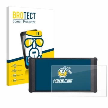 Vorderseite einer Produktverpackung mit dem Markenlogo BROTECT. Daneben ist das Gerät Portkeys PT6 mit dem zugehörigen Display