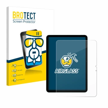 Vorderseite einer Produktverpackung mit dem Markenlogo BROTECT. Daneben ist das Gerät Apple iPad Air 11