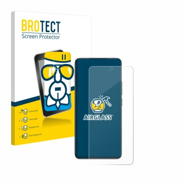 Vorderseite einer Produktverpackung mit dem Markenlogo BROTECT. Daneben ist das Gerät Xiaomi Poco F6 Pro mit dem zugehörigen D