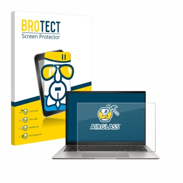 Vorderseite einer Produktverpackung mit dem Markenlogo BROTECT. Daneben ist das Gerät ASUS ZenBook S 13 OLED UX5304 mit dem zu
