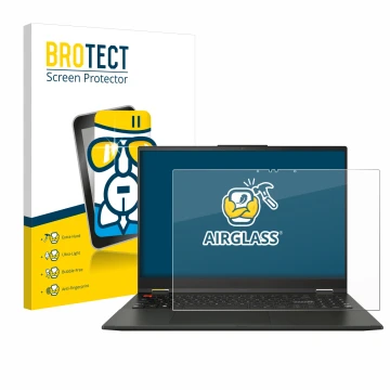 Vorderseite einer Produktverpackung mit dem Markenlogo BROTECT. Daneben ist das Gerät ASUS Vivobook S 16 Flip TN3604 mit dem z