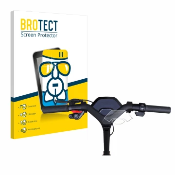 Vorderseite einer Produktverpackung mit dem Markenlogo BROTECT. Daneben ist das Gerät Segway Ninebot P65D mit dem zugehörigen 