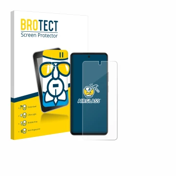 Vorderseite einer Produktverpackung mit dem Markenlogo BROTECT. Daneben ist das Gerät Oppo A79 5G mit dem zugehörigen Displays