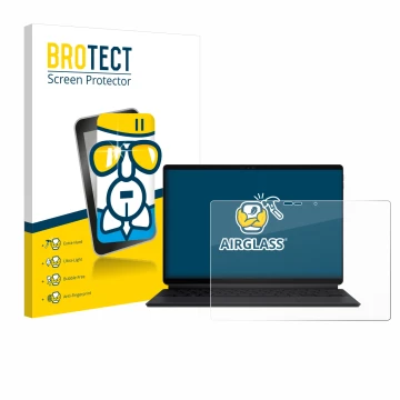 Vorderseite einer Produktverpackung mit dem Markenlogo BROTECT. Daneben ist das Gerät ASUS ProArt PZ13 mit dem zugehörigen Dis