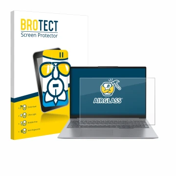 Vorderseite einer Produktverpackung mit dem Markenlogo BROTECT. Daneben ist das Gerät Lenovo ThinkBook 16 Gen 7 mit dem zugehö