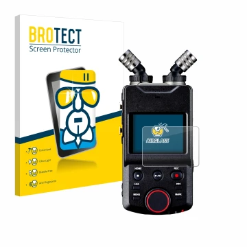 Vorderseite einer Produktverpackung mit dem Markenlogo BROTECT. Daneben ist das Gerät Tascam Portacapture X6 mit dem zugehörig