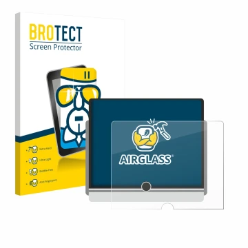 Vorderseite einer Produktverpackung mit dem Markenlogo BROTECT. Daneben ist das Gerät Lexus LBX 2024 mit dem zugehörigen Displ