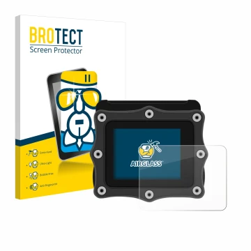 Vorderseite einer Produktverpackung mit dem Markenlogo BROTECT. Daneben ist das Gerät Shearwater Perdix dive computer mit dem 