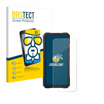 Vorderseite einer Produktverpackung mit dem Markenlogo BROTECT. Daneben ist das Gerät Cubot King Kong X mit dem zugehörigen Di