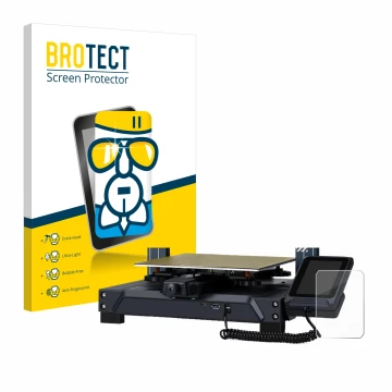 Vorderseite einer Produktverpackung mit dem Markenlogo BROTECT. Daneben ist das Gerät Elegoo Neptun 4 mit dem zugehörigen Disp