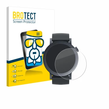 Vorderseite einer Produktverpackung mit dem Markenlogo BROTECT. Daneben ist das Gerät Nothing CMF Watch Pro 2 mit dem zugehöri