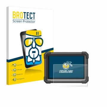 Vorderseite einer Produktverpackung mit dem Markenlogo BROTECT. Daneben ist das Gerät Launch X-431 Pro Dyno mit dem zugehörige