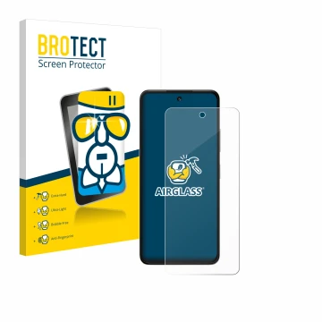 Vorderseite einer Produktverpackung mit dem Markenlogo BROTECT. Daneben ist das Gerät ZTE Blade V60 Vita mit dem zugehörigen D