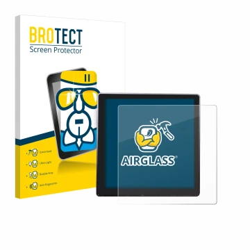 Vorderseite einer Produktverpackung mit dem Markenlogo BROTECT. Daneben ist das Gerät Shelly Wall Display mit dem zugehörigen 