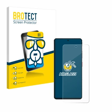 Vorderseite einer Produktverpackung mit dem Markenlogo BROTECT. Daneben ist das Gerät ZTE Nubia Z60S Pro mit dem zugehörigen D