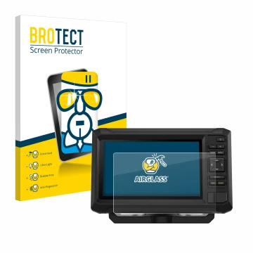 Vorderseite einer Produktverpackung mit dem Markenlogo BROTECT. Daneben ist das Gerät Garmin ECHOMAP UHD2 7