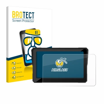 Vorderseite einer Produktverpackung mit dem Markenlogo BROTECT. Daneben ist das Gerät Carpuride W702B 7