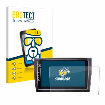 Vorderseite einer Produktverpackung mit dem Markenlogo BROTECT. Daneben ist das Gerät Dynavin D9-DF56 9