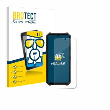 Vorderseite einer Produktverpackung mit dem Markenlogo BROTECT. Daneben ist das Gerät Fossibot F106 Pro mit dem zugehörigen Di