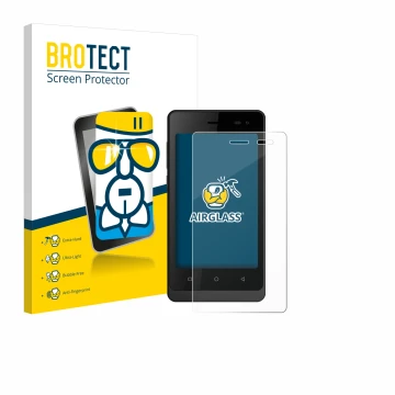 Vorderseite einer Produktverpackung mit dem Markenlogo BROTECT. Daneben ist das Gerät Logicom Wave 2 mit dem zugehörigen Displ