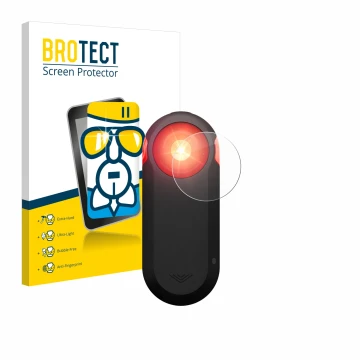 Vorderseite einer Produktverpackung mit dem Markenlogo BROTECT. Daneben ist das Gerät Garmin Varia RTL516 mit dem zugehörigen 