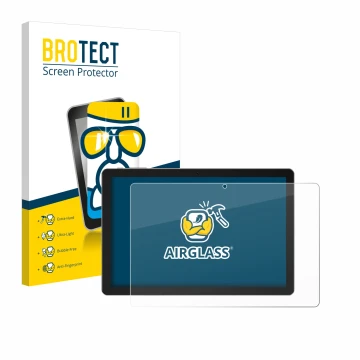 Vorderseite einer Produktverpackung mit dem Markenlogo BROTECT. Daneben ist das Gerät Xgody N02 Pro 10.1