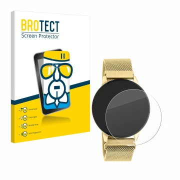 Vorderseite einer Produktverpackung mit dem Markenlogo BROTECT. Daneben ist das Gerät Oozoo Q00121 mit dem zugehörigen Display