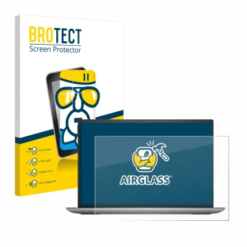 Vorderseite einer Produktverpackung mit dem Markenlogo BROTECT. Daneben ist das Gerät Dell Precision 5690 Workstation mit dem 