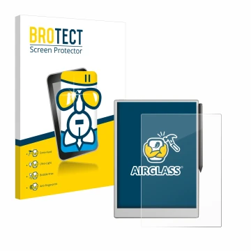 Vorderseite einer Produktverpackung mit dem Markenlogo BROTECT. Daneben ist das Gerät reMarkable Paper Pro mit dem zugehörigen