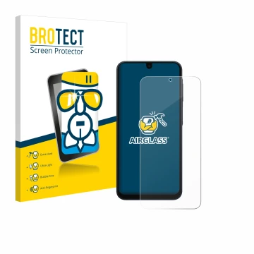 Vorderseite einer Produktverpackung mit dem Markenlogo BROTECT. Daneben ist das Gerät Samsung Galaxy A16 5G mit dem zugehörige