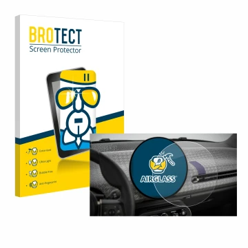 Vorderseite einer Produktverpackung mit dem Markenlogo BROTECT. Daneben ist das Gerät Mini Cooper Electric BJ 2024 mit dem zug