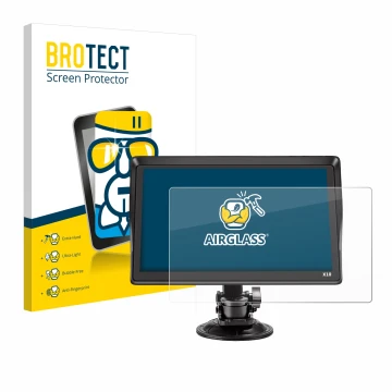 Vorderseite einer Produktverpackung mit dem Markenlogo BROTECT. Daneben ist das Gerät Xgody X10 9