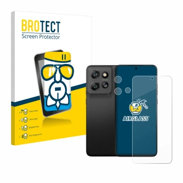 Vorderseite einer Produktverpackung mit dem Markenlogo BROTECT. Daneben ist das Gerät Motorola ThinkPhone 25 (Display+Kamera) 